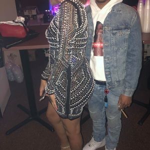 Black & Silver Diamond/Pearl Dress